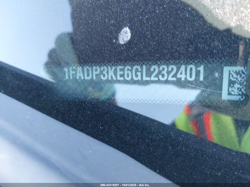 2016 Ford Focus Se VIN: 1FADP3KE6GL232401 Lot: 43319297