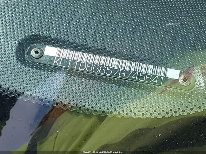 2007 Chevrolet Aveo 5 Ls VIN: KL1TD66657B745641 Lot: 43319514