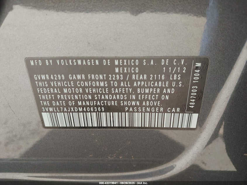 2013 VOLKSWAGEN JETTA 2.0L TDI - 3VWLL7AJXDM406369