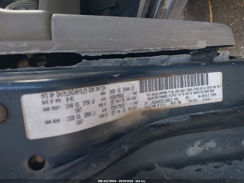 2002 Jeep Grand Cherokee Laredo VIN: 1J4GW48S32C126813 Lot: 43319945