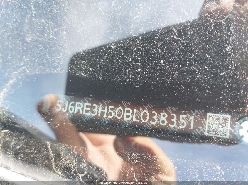 2011 Honda Cr-V Ex VIN: 5J6RE3H50BL038351 Lot: 43319966