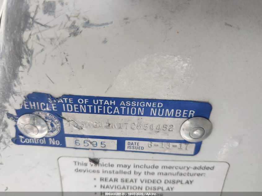 2007 Jeep Commander Sport VIN: 1J8HG48K17C554452 Lot: 43320120