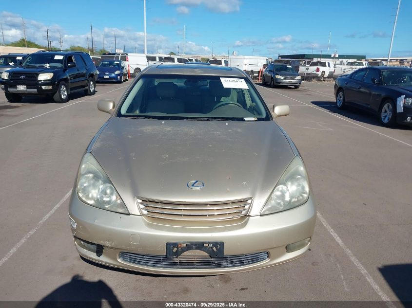 2004 Lexus Es 330 VIN: JTHBA30G345043646 Lot: 43320474