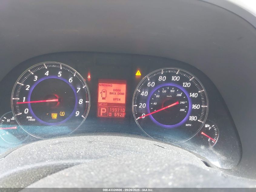 2010 Infiniti Fx35 VIN: JN8AS1MW1AM852018 Lot: 43320506