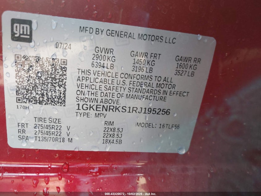 2024 GMC ACADIA AWD DENALI - 1GKENRKS1RJ195256