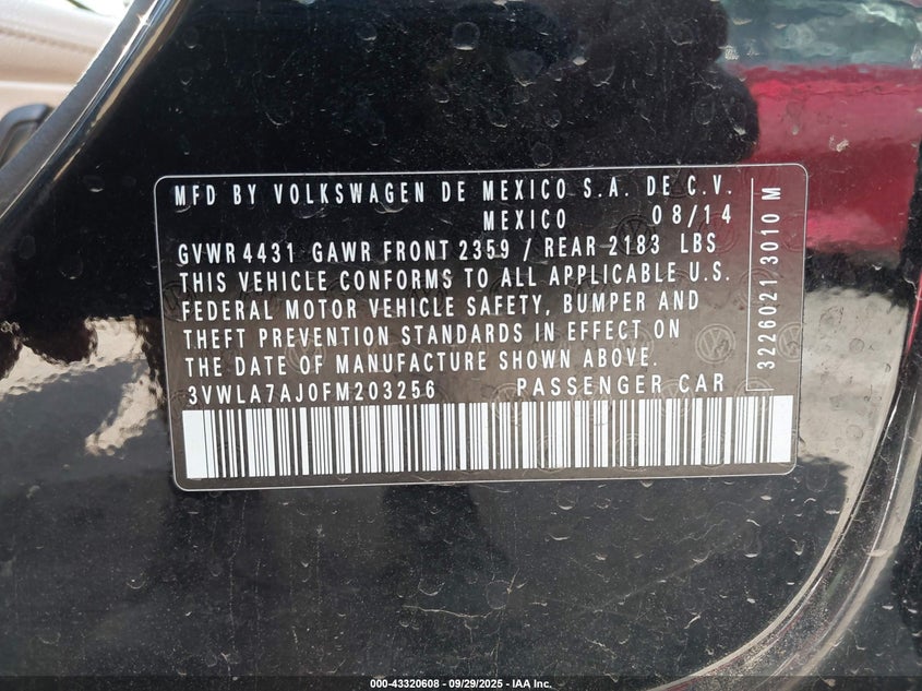 2015 VOLKSWAGEN JETTA 2.0L TDI SEL - 3VWLA7AJ0FM203256