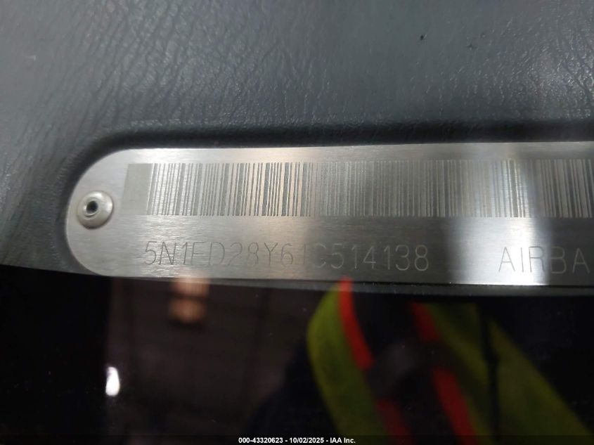 2001 Nissan Xterra Se VIN: 5N1ED28Y61C514138 Lot: 43320623