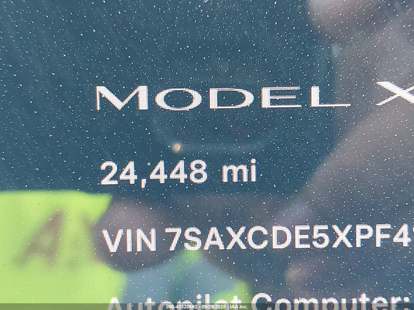 2023 Tesla Model X Dual Motor All-Wheel Drive/Standard Range VIN: 7SAXCDE5XPF413723 Lot: 43320692