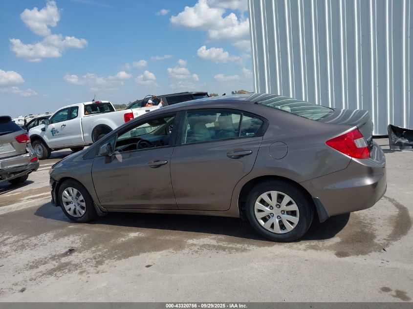 2012 Honda Civic Lx VIN: 2HGFB2F53CH564777 Lot: 43320756