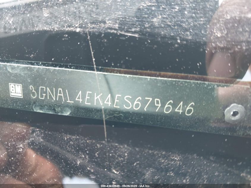 2014 Chevrolet Captiva Sport Ltz VIN: 3GNAL4EK4ES679646 Lot: 43320949