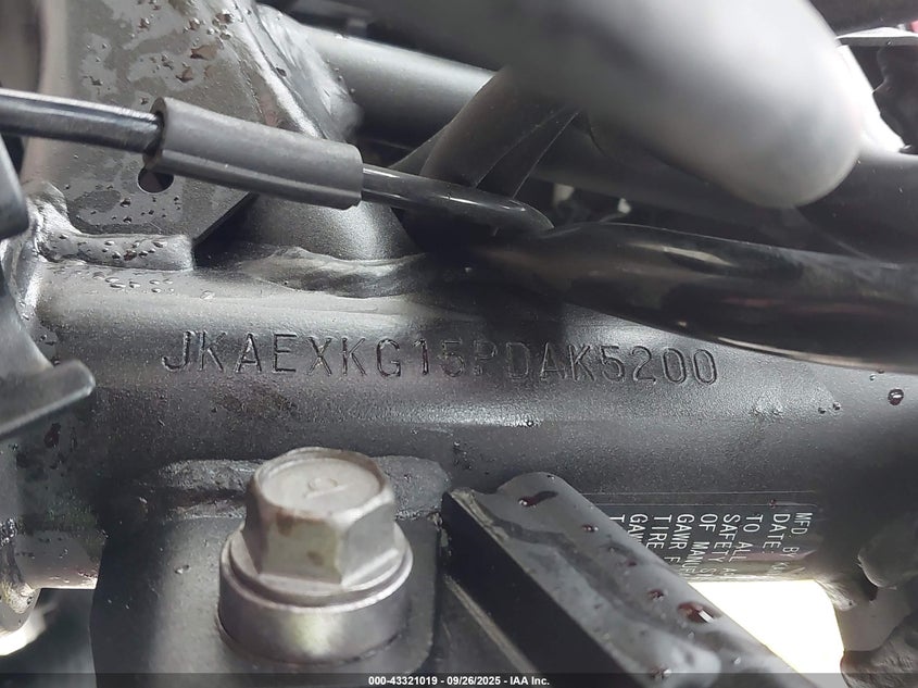 2023 Kawasaki Ex400 VIN: JKAEXKG15PDAK5200 Lot: 43321019