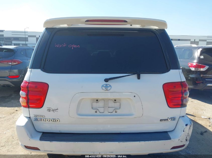 2003 Toyota Sequoia Limited V8 VIN: 5TDZT38A53S181336 Lot: 43321020