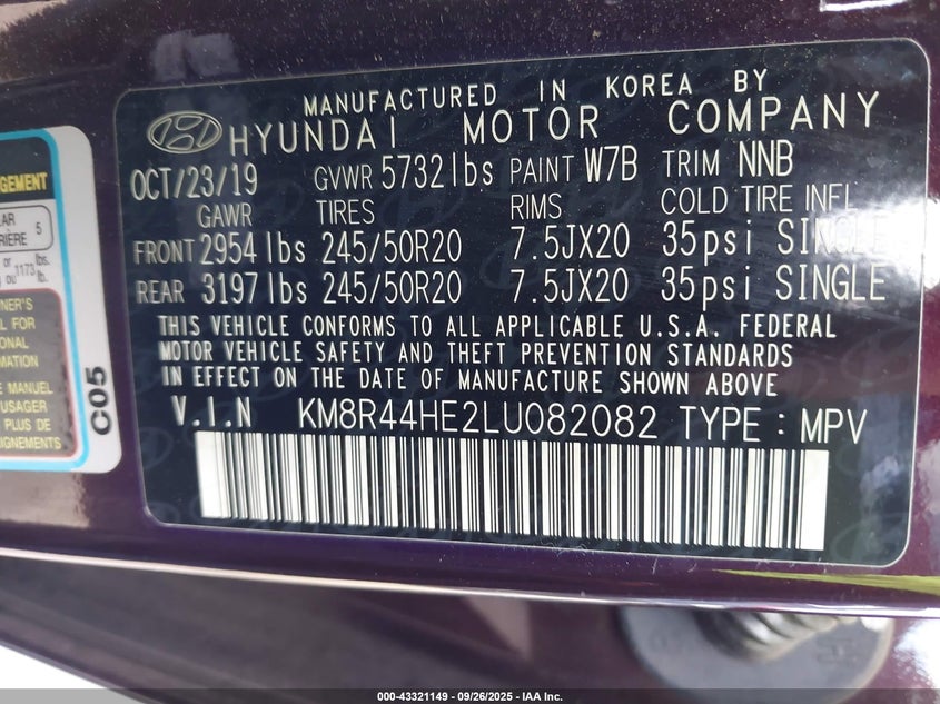 2020 HYUNDAI PALISADE SEL - KM8R44HE2LU082082