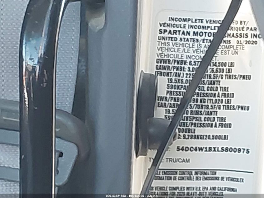 2020 Isuzu Npr Hd VIN: 54DC4W1BXLS800975 Lot: 43321553