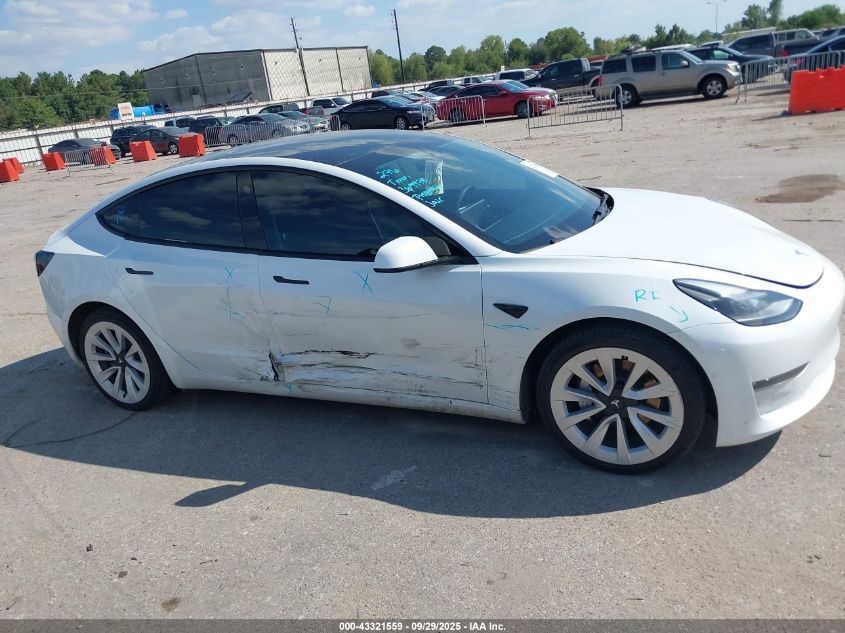 2022 Tesla Model 3 Long Range Dual Motor All-Wheel Drive VIN: 5YJ3E1EB6NF364978 Lot: 43321559