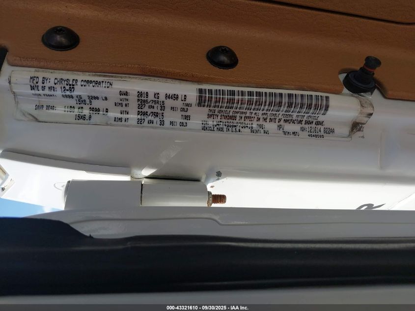 1998 Jeep Wrangler Sahara VIN: 1J4FY49S8WP750416 Lot: 43321610