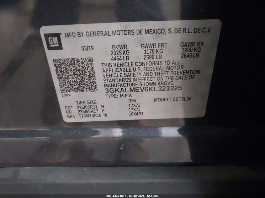 2019 GMC TERRAIN SLE - 3GKALMEV6KL323325