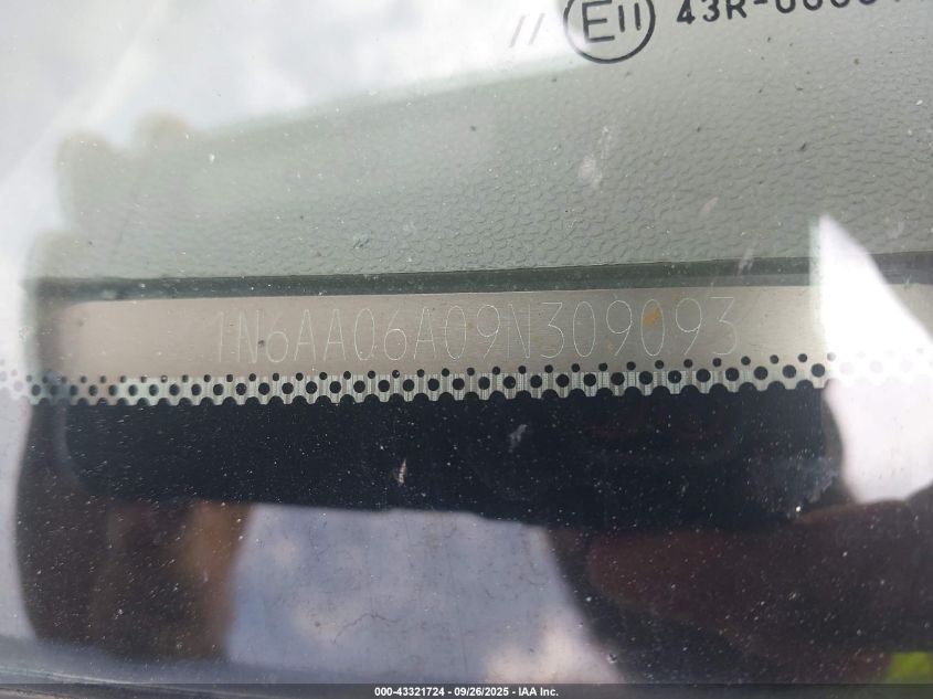 2009 Nissan Titan Xe VIN: 1N6AA06A09N309093 Lot: 43321724