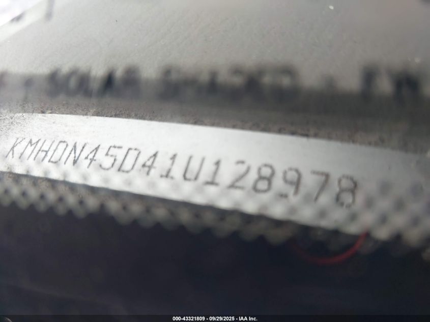 2001 Hyundai Elantra Gls VIN: KMHDN45D41U128978 Lot: 43321809