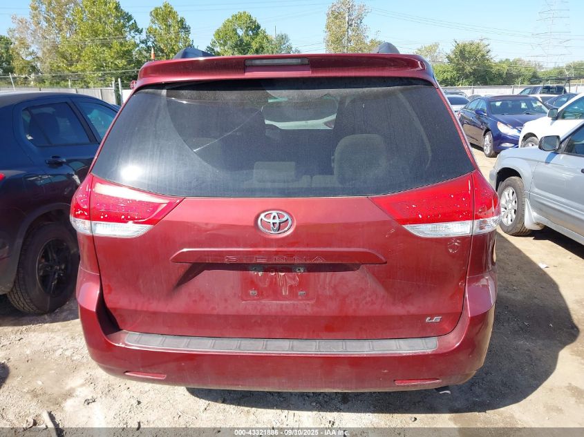 2013 Toyota Sienna Le V6 8 Passenger VIN: 5TDKK3DCXDS327016 Lot: 43321886