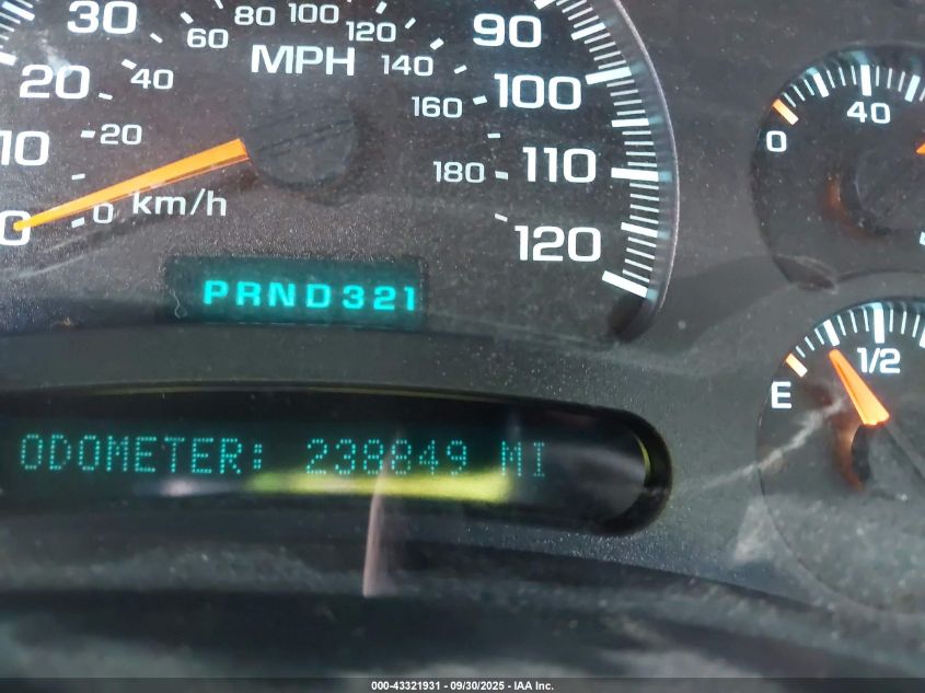 2003 Chevrolet Suburban 1500 Ls VIN: 3GNEC16Z93G252037 Lot: 43321931