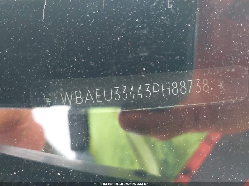 2003 BMW 325Xi VIN: WBAEU33443PH88738 Lot: 43321988