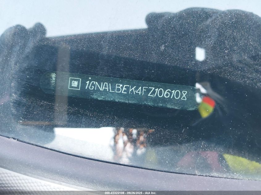 2015 Chevrolet Equinox 1Lt VIN: 1GNALBEK4FZ106108 Lot: 43322106
