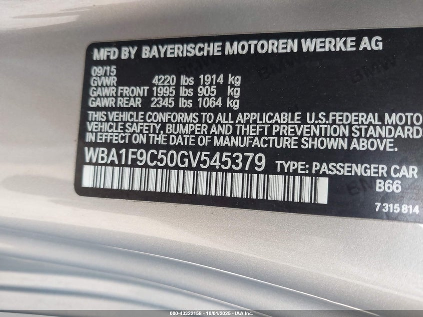 2016 BMW 228I WBA1F9C50GV545379