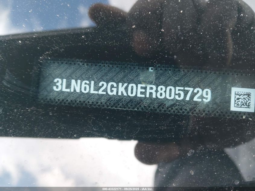 2014 Lincoln Mkz VIN: 3LN6L2GK0ER805729 Lot: 43322171