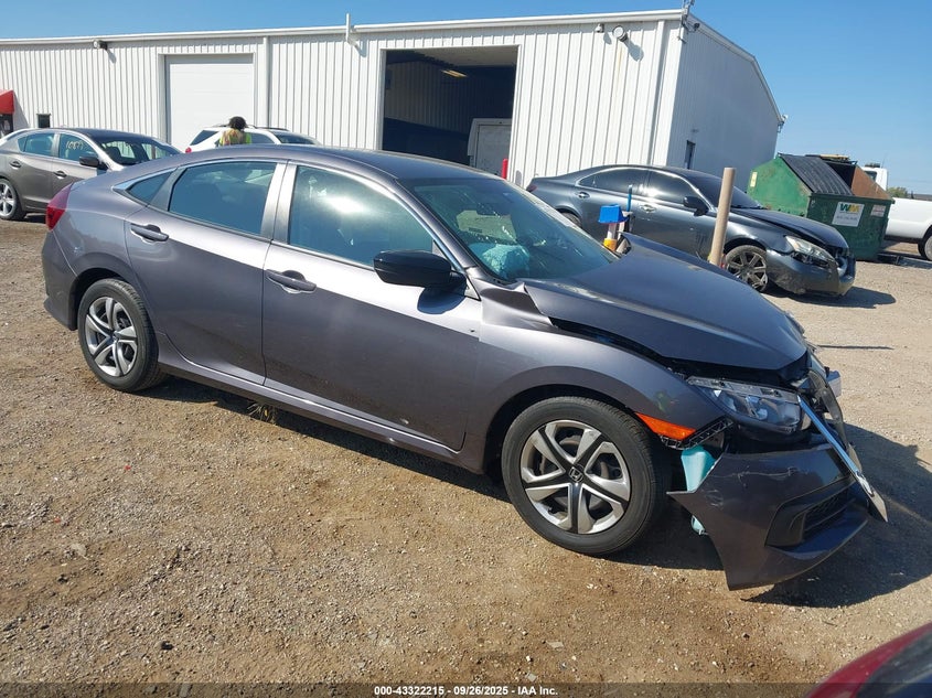 2018 Honda Civic 2.0 Lx Grey Lot 111043322215 Vin 19XFC2F50JE002002