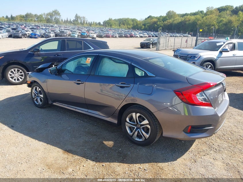 2018 Honda Civic 2.0 Lx Grey Lot 111043322215 Vin 19XFC2F50JE002002