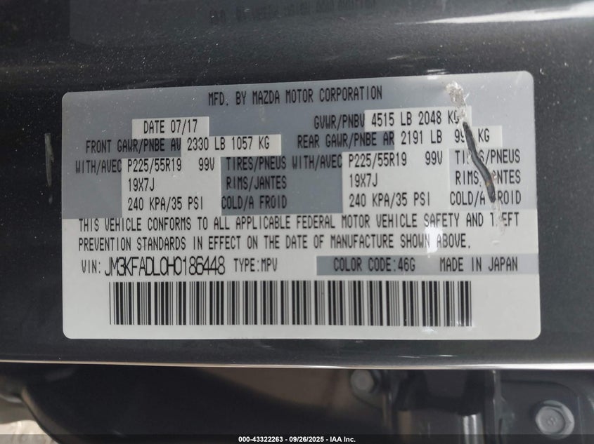 2017 MAZDA CX-5 GRAND TOURING - JM3KFADL0H0186448