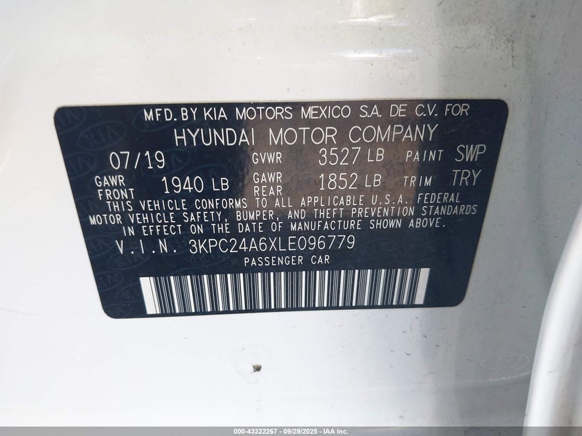 2020 HYUNDAI ACCENT SE - 3KPC24A6XLE096779