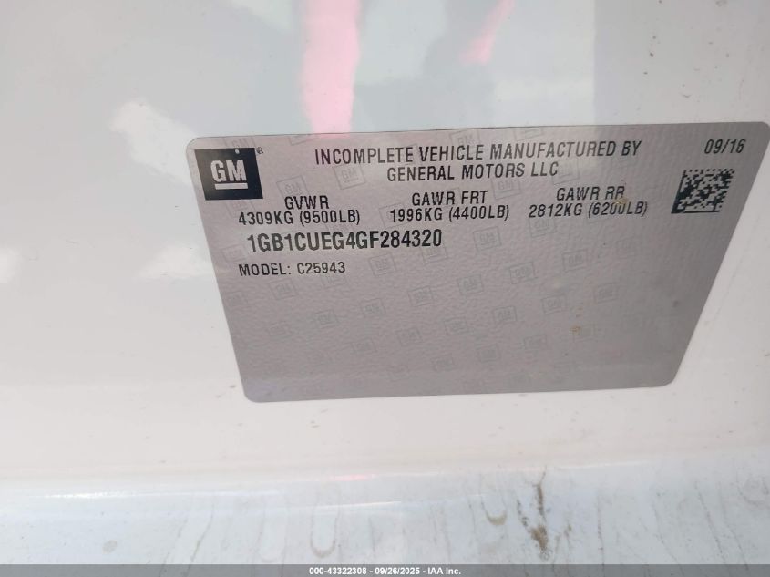 2016 Chevrolet Silverado 2500Hd Wt VIN: 1GB1CUEG4GF284320 Lot: 43322308