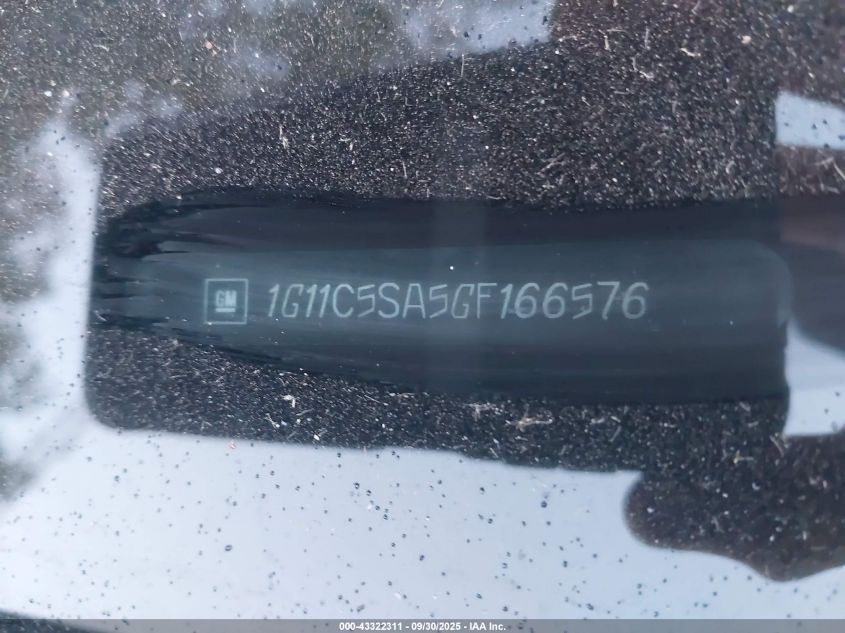2016 Chevrolet Malibu Limited Lt VIN: 1G11C5SA5GF166576 Lot: 43322311