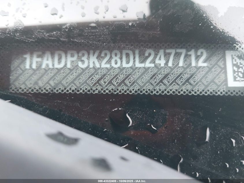 2013 Ford Focus Se VIN: 1FADP3K28DL247712 Lot: 43322408