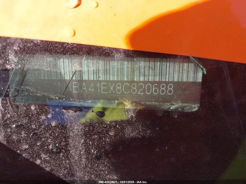 2008 Nissan Maxima 3.5 Se VIN: 1N4BA41EX8C820688 Lot: 43322621