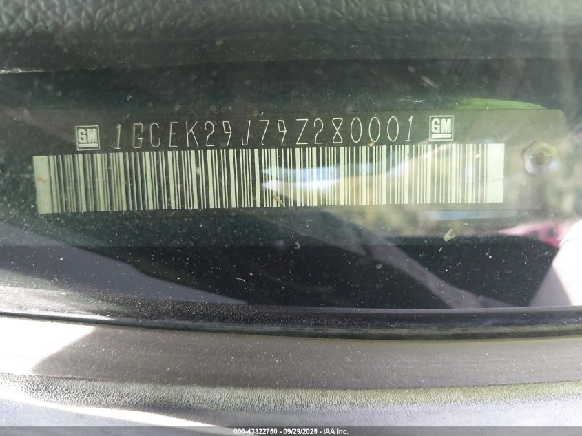 2009 Chevrolet Silverado 1500 Lt VIN: 1GCEK29J79Z280001 Lot: 43322750