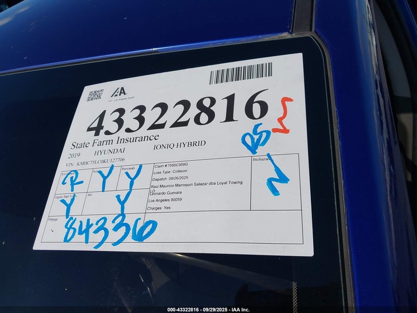 2019 HYUNDAI IONIQ HYBRID SEL - KMHC75LC0KU127706