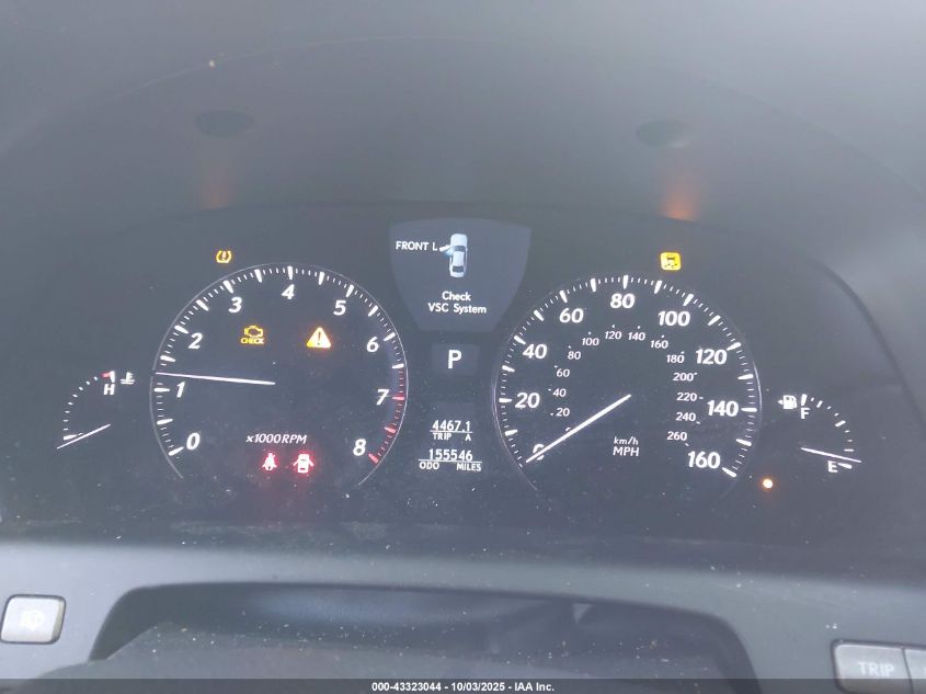 2007 Lexus Ls 460 VIN: JTHBL46F775015433 Lot: 43323044