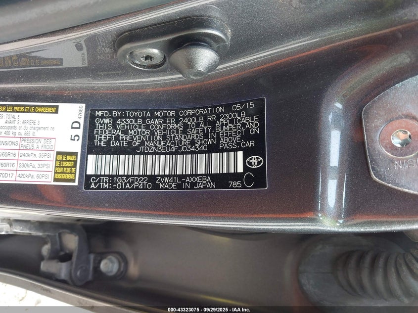 2015 TOYOTA PRIUS V THREE - JTDZN3EU4FJ034340