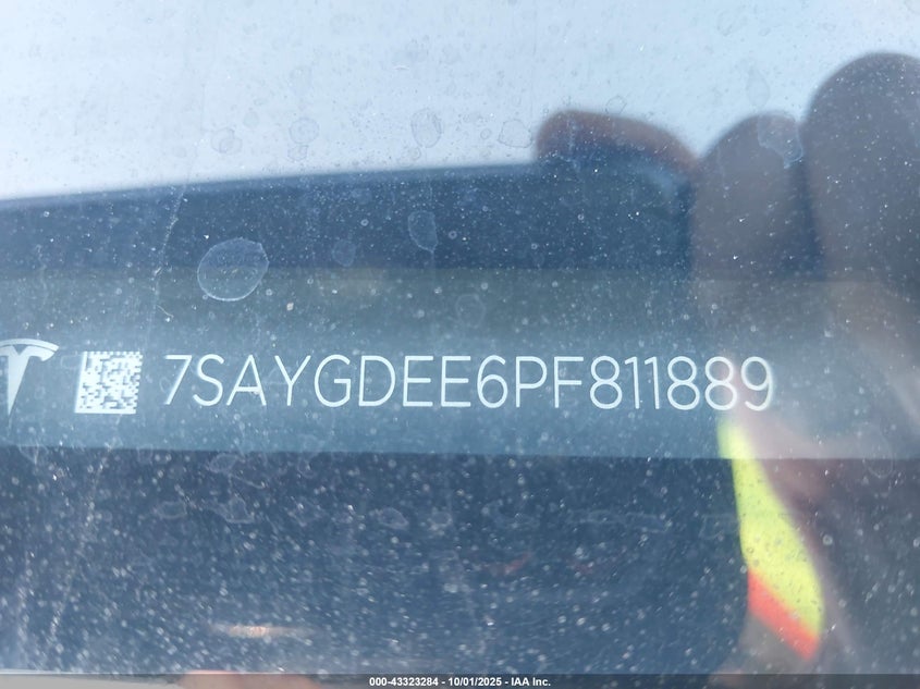 2023 Tesla Model Y Awd/Long Range Dual Motor All-Wheel Drive VIN: 7SAYGDEE6PF811889 Lot: 43323284