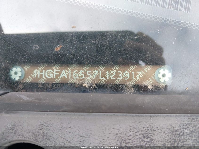 2007 Honda Civic Lx VIN: 1HGFA16557L123917 Lot: 43323371