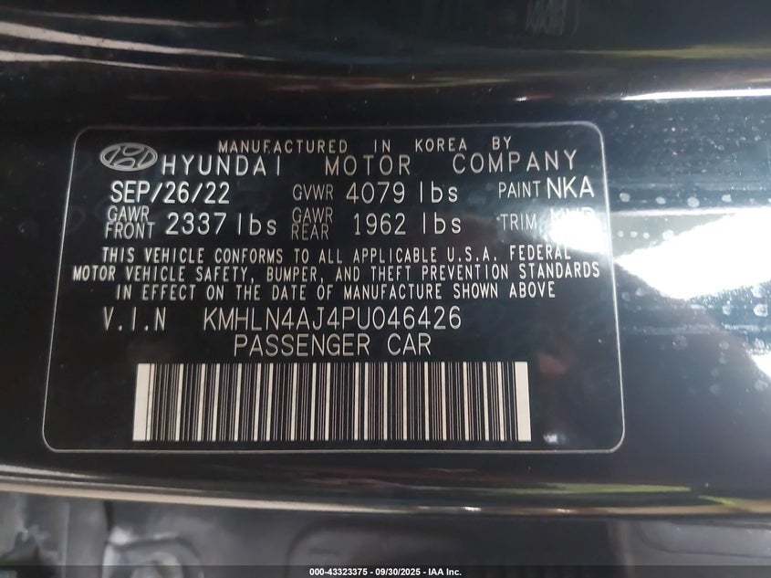 2023 HYUNDAI ELANTRA HYBRID LIMITED - KMHLN4AJ4PU046426