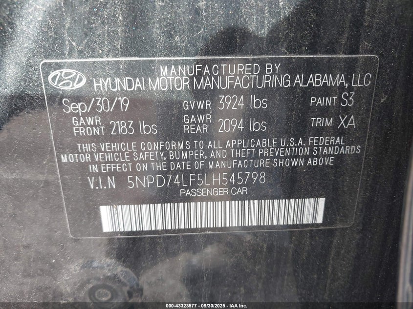 2020 HYUNDAI ELANTRA SE - 5NPD74LF5LH545798
