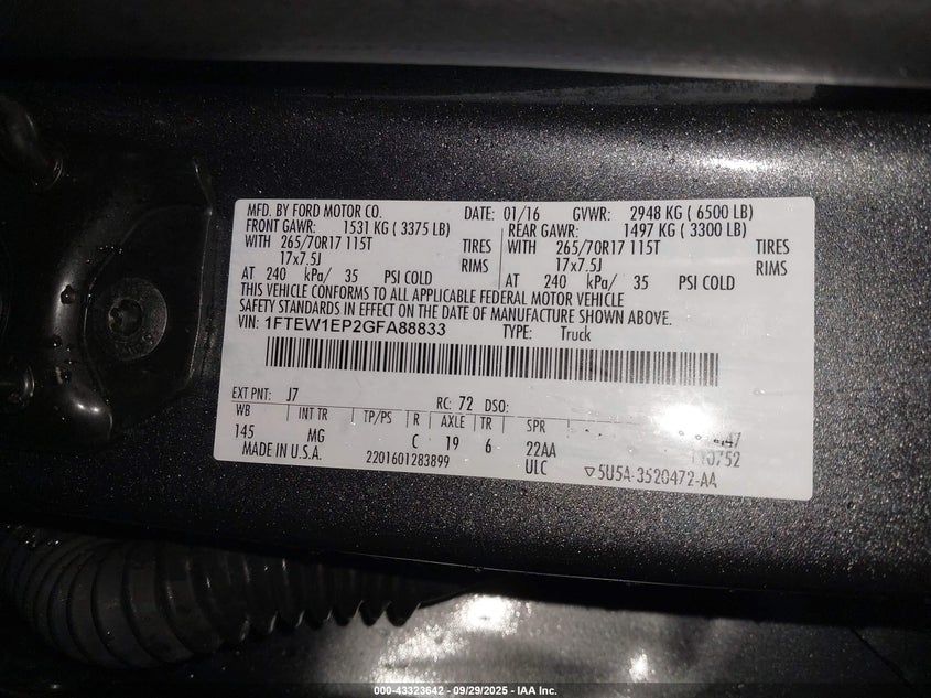 2016 FORD F-150 XLT 1FTEW1EP2GFA88833