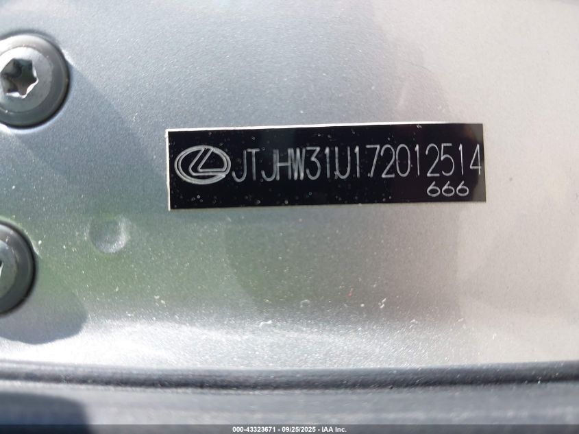 2007 Lexus Rx 400H VIN: JTJHW31U172012514 Lot: 43323671