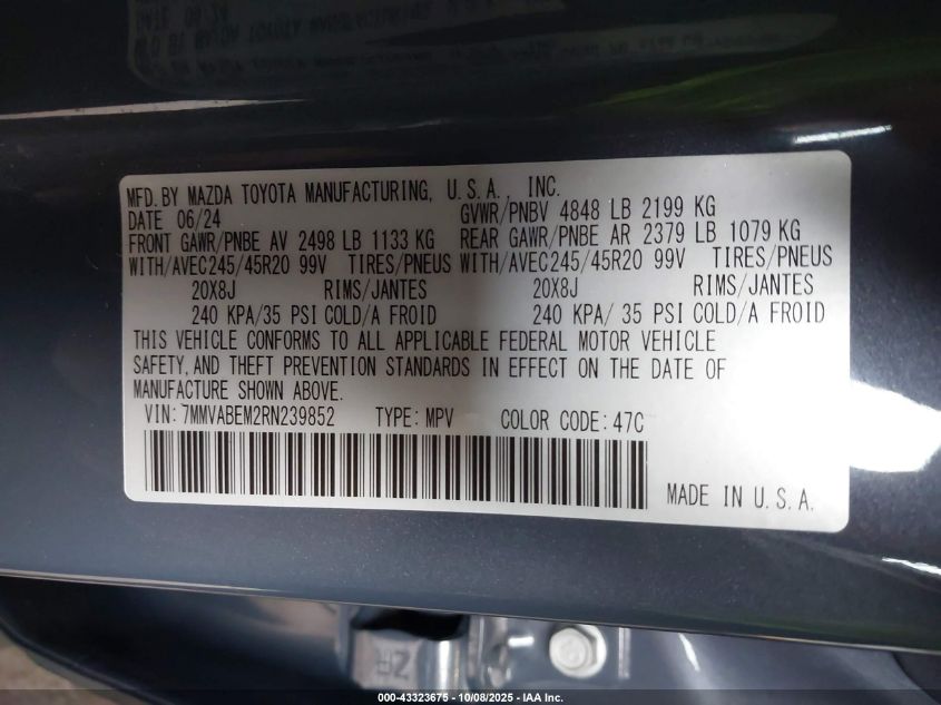 2024 Mazda Cx-50 2.5 S Premium Plus VIN: 7MMVABEM2RN239852 Lot: 43323675