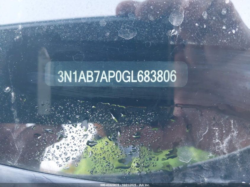 2016 Nissan Sentra Sv VIN: 3N1AB7AP0GL683806 Lot: 43323878