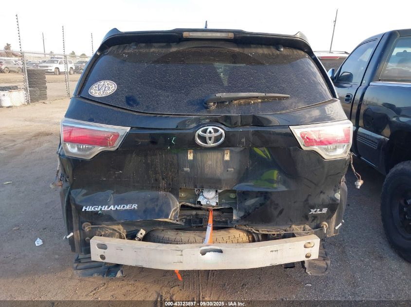 2016 Toyota Highlander Xle V6 VIN: 5TDKKRFH9GS505949 Lot: 43323897